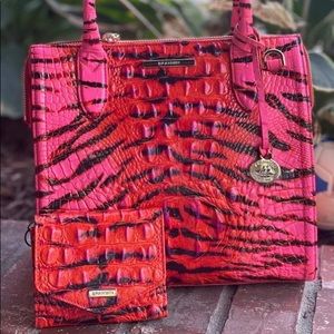 Brahmin Caroline pink feline and Veronica wallet